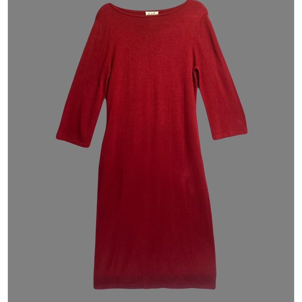 VTG The Look Randolph Duke Silk Cashmere Sweater Dress Size M Red Holiday Office